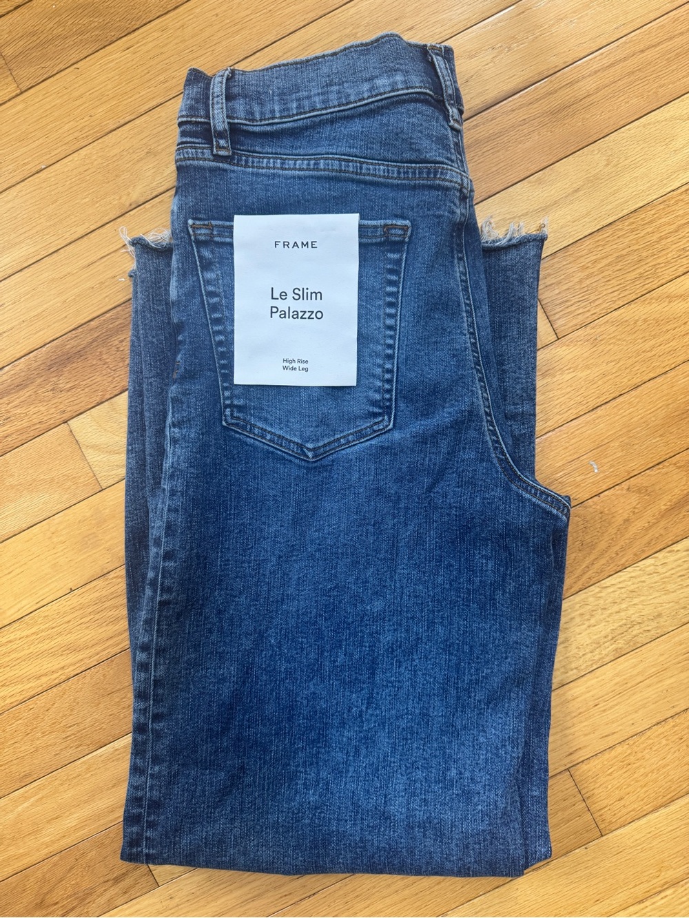 FRAME Le Slim Palazzo Jeans - Blue Denim